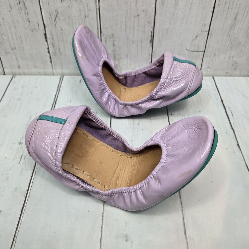 TIEKS by Gavrieli Ballet Luxury Flats US 8 Light Lavender Patent Leather GUC